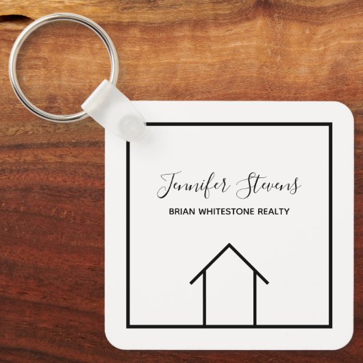 Real Estate Modern Personalized Open House Realtor Sleutelhanger (Voorkant)