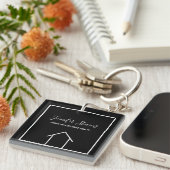Real Estate Modern Personalized Realtor House Sleutelhanger (Voorkant Rechts)