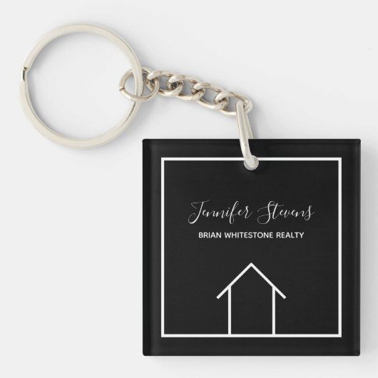 Real Estate Modern Personalized Realtor House Sleutelhanger (voorkant)