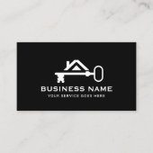 Real Estate Moderne House Key Logo Realtor Visitekaartje (Voorkant)