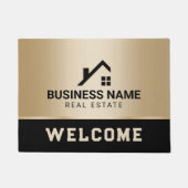 Real Estate Moderne House Logo Black & Gold Deurmat (Voorkant)