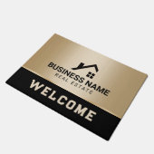 Real Estate Moderne House Logo Black & Gold Deurmat (Schuin)