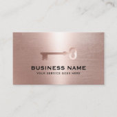 Real Estate Moderne Roos Gold Key Realtor Visitekaartje (Voorkant)