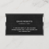 Real Estate Monogram Metal Lijst Classy Linen Visitekaartje (Achterkant)