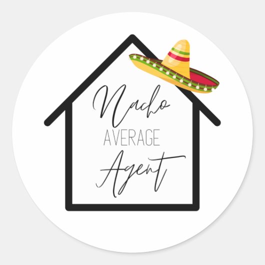Real Estate Nacho Gemiddelde Agent Marketing Ronde Sticker (Voorkant)