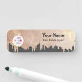 Real Estate Name Tag Badge with Skyline & Logo (In situ)