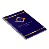 Real Estate Navy Blue House Logo Modern Realtor Notitieboek (Rechterzijde)