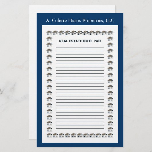 Real Estate Note Pad - Design 1 Briefpapier (Voorkant / Achterkant)
