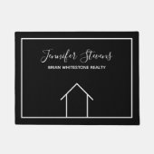 Real Estate Open House Black White Monogram Deurmat (Voorkant)