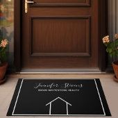 Real Estate Open House Black White Monogram Deurmat
