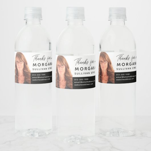 Real Estate Open House QR Code Marketing Waterfles Etiket (Flessen)