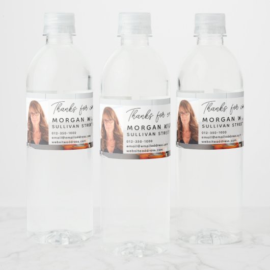 Real Estate Open House QR Code Waterfles Etiket (Flessen)