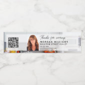 Real Estate Open House QR Code Waterfles Etiket (Enkel label)