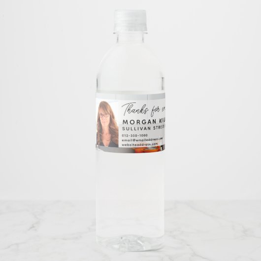 Real Estate Open House QR Code Waterfles Etiket (Voorkant)