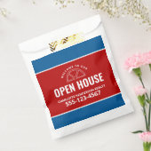 Real Estate Open House Red Blue Treat Favor Bag Bedankzakje (Gezegeld)