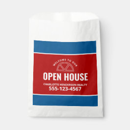 Real Estate Open House Red Blue Treat Favor Bag Bedankzakje