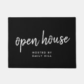Real Estate Open House Stylish Black Realtor Deurmat (Voorkant)