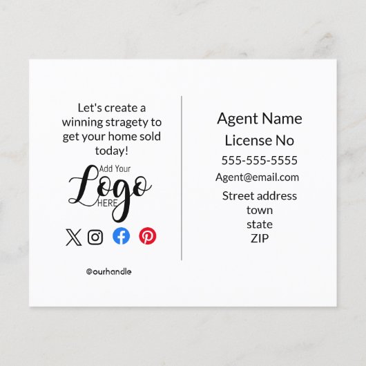 Real Estate Open House Targeting Postcards & Flyer (Achterkant)