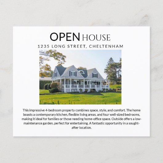 Real Estate Open House Targeting Postcards & Flyer (Voorkant)