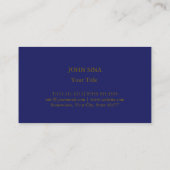 Real Estate Personalized Navy Blue  Visitekaartje (Achterkant)