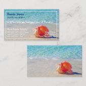 Real Estate Piece of Paradise Beach Waves Seashell Visitekaartje (Voorkant / Achterkant)