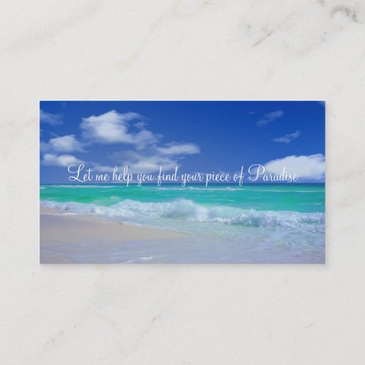 Real Estate Piece of Paradise Beach Waves Visitekaartje (Achterkant)