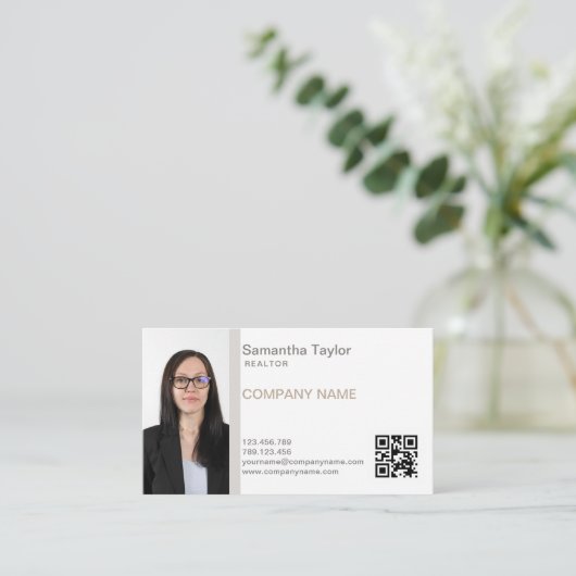 Real Estate Professional Insert of Add Photo QR Visitekaartje (Staand voorkant)