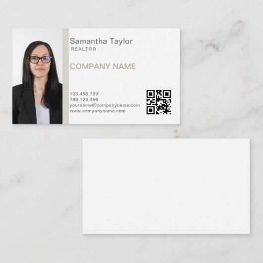 Real Estate Professional Insert of Add Photo QR Visitekaartje (Voorkant / Achterkant)