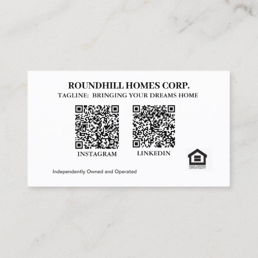 Real Estate Professional Logo QR Code Visitekaartje (Achterkant)