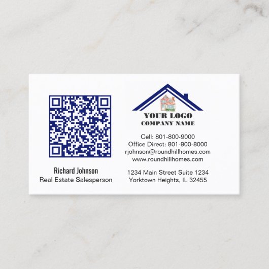 Real Estate Professional Logo QR Code Visitekaartje (Voorkant)