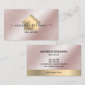 Real Estate Professional Modern Script House Busin Visitekaartje (Voorkant / Achterkant)