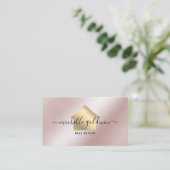 Real Estate Professional Modern Script House Busin Visitekaartje (Staand voorkant)