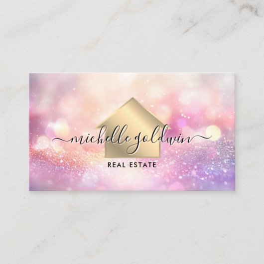 Real Estate Professional Modern Script House Busin Visitekaartje (Voorkant)