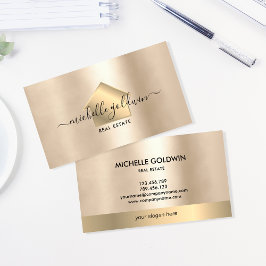 Real Estate Professional Modern Script House Busin Visitekaartje