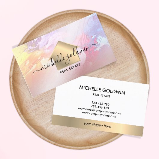 Real Estate Professional Modern Script House Busin Visitekaartje