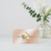 Real Estate Professional Modern Script House Busin Visitekaartje (Staand voorkant)