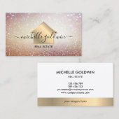 Real Estate Professional Modern Script House Busin Visitekaartje (Voorkant / Achterkant)