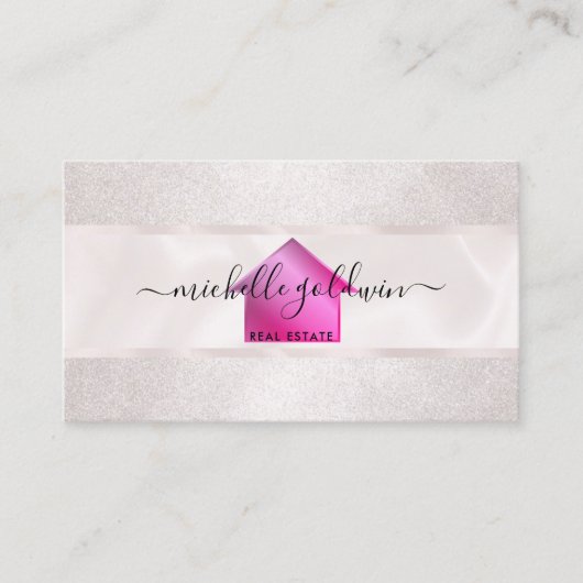 Real Estate Professional Modern Script House Busin Visitekaartje (Voorkant)