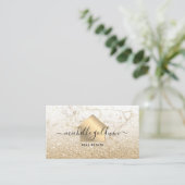 Real Estate Professional Modern Script House Busin Visitekaartje (Staand voorkant)