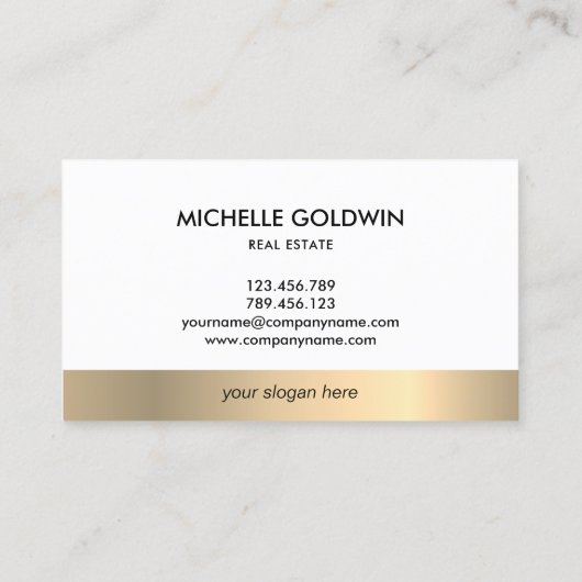 Real Estate Professional Modern Script House Visitekaartje (Achterkant)