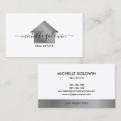 Real Estate Professional Modern Script House Visitekaartje (Voorkant / Achterkant)