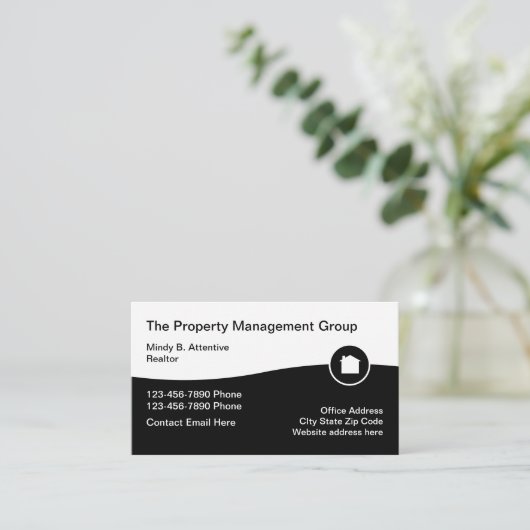 Real Estate Professional Property Management Visitekaartje (Staand voorkant)