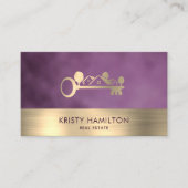 real estate professional realtor key add photo bus visitekaartje (Voorkant)