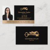 Real Estate Professional voegt de Foto en de Bezig Visitekaartje (Voorkant / Achterkant)