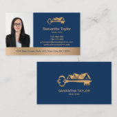 Real Estate Professional voegt de Foto en de Bezig Visitekaartje (Voorkant / Achterkant)