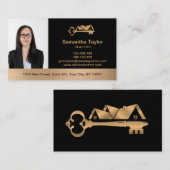 Real Estate Professional voegt de Foto en de Bezig Visitekaartje (Voorkant / Achterkant)