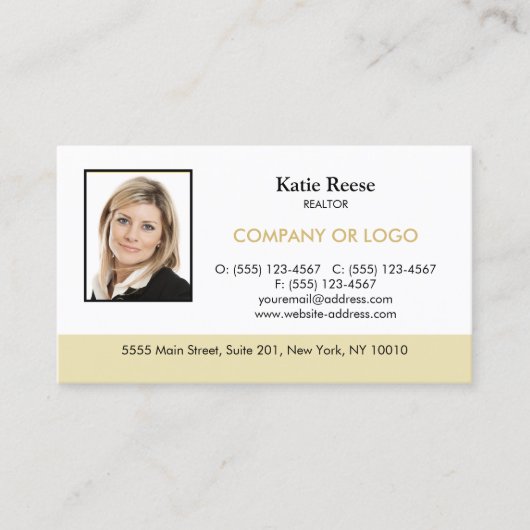 Real Estate Professional voegt foto en Logo toe Visitekaartje (Voorkant)