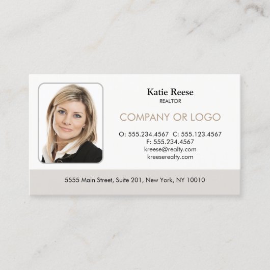 Real Estate Professional voegt foto en Logo toe Visitekaartje (Voorkant)