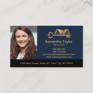 Real Estate Professional voegt foto logo Realtor B Visitekaartje