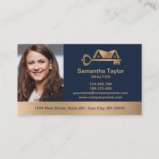 Real Estate Professional voegt foto logo Realtor B Visitekaartje (Voorkant)